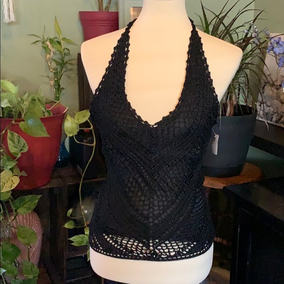 Tops - Netted halter top